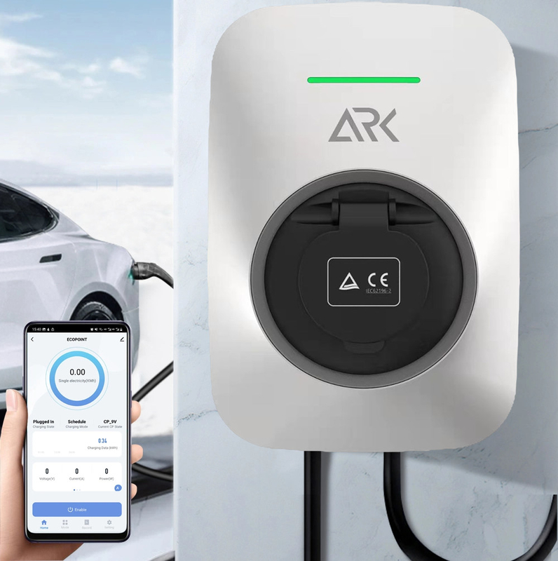 7.2kw Wall Mounted EV Charging Station On Stand With Type 2 Outlet